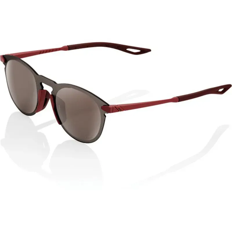 100 Percent Legere Round HiPer Mrr Silver Lens Sunglasses in Red