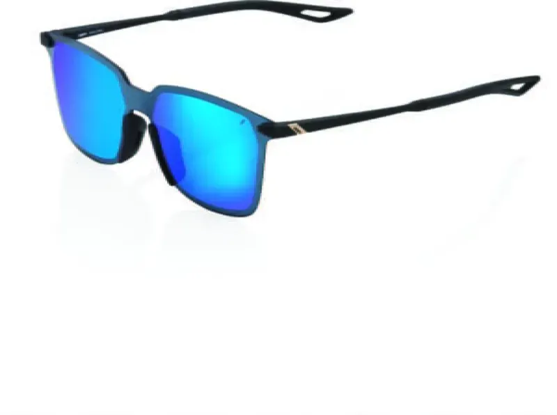 100 Percent Legere Square Blue Mirror Lens Sunglasses in Black