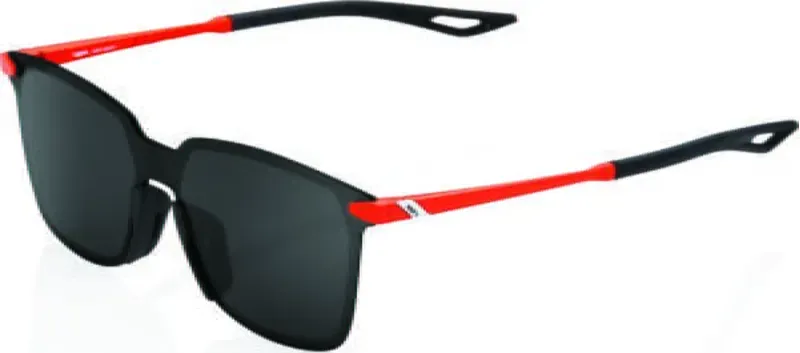100 Percent Legere Square Black Mirror Lens Sunglasses in Orange