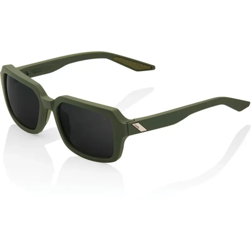 100 Percent Ridely Black Mirror Lens Sunglasses in Green