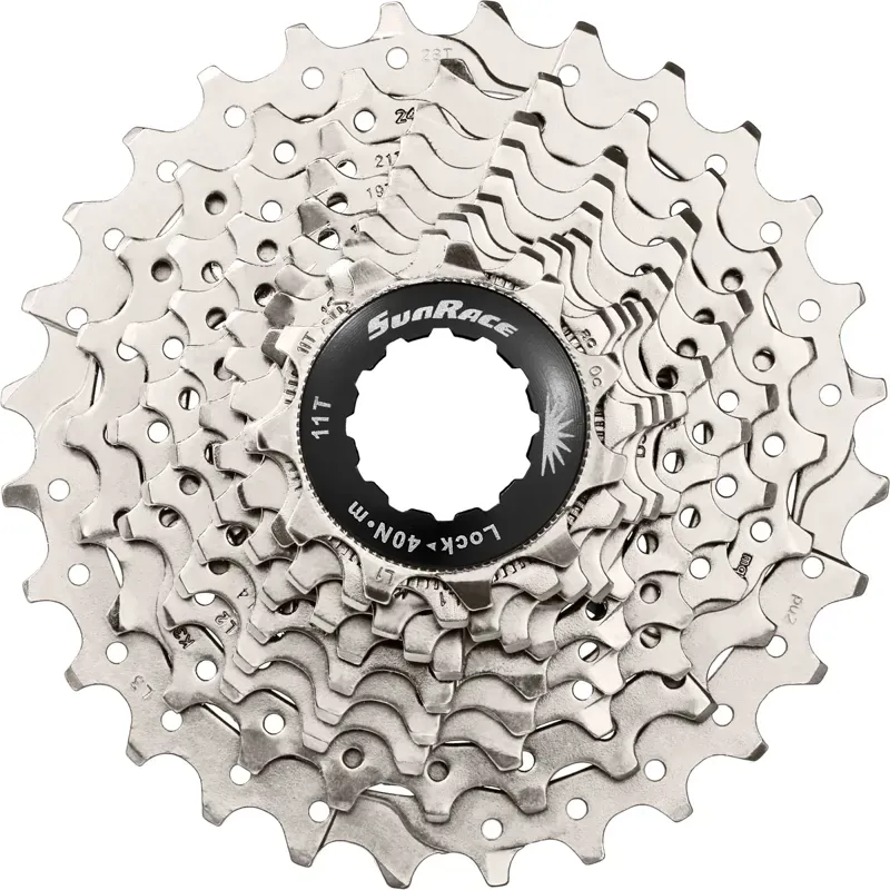 Sunrace and Sturmey Archer 11-28t 10 Speed Road Cassette in Silver