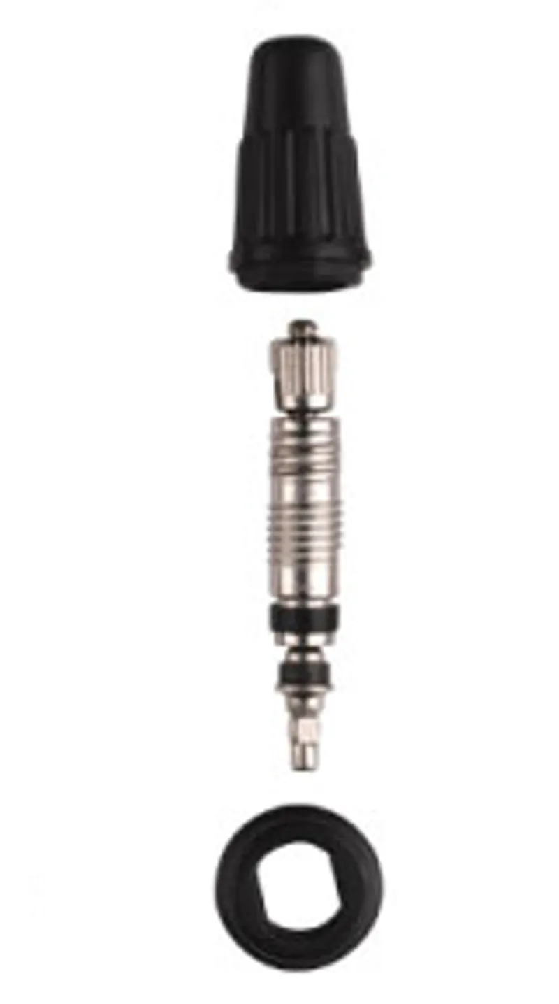 Weldtite Tools Presta Valve Core and Caps Kit 2-pack in Black/Silver
