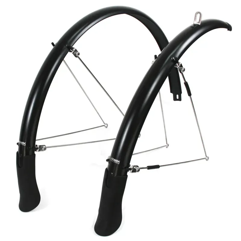 KranX FendR Pre-Assembled Full Length 45mm Mudguard Set in Black