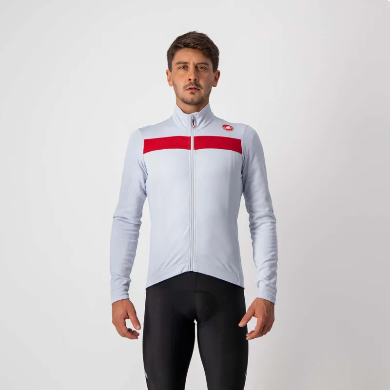 Castelli Puro 3 Jersey / Silver Gray/Red Reflex