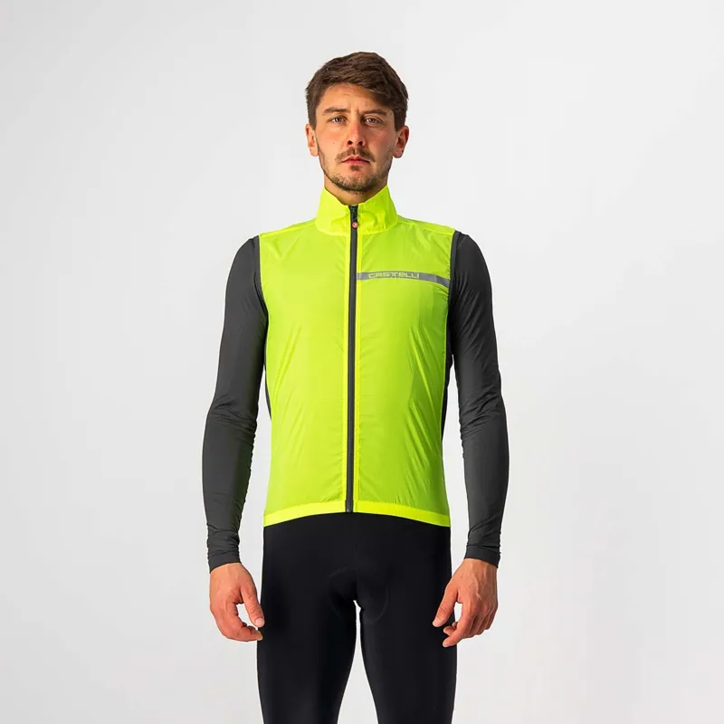 Castelli Squadra Stretch Vest / Yellow Fluo/ Gray