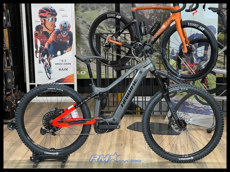 Haibike AllMtn 4 Full Sus Electric Bike Small in Silver/Red/Black Glossy 2025 Ex-Display