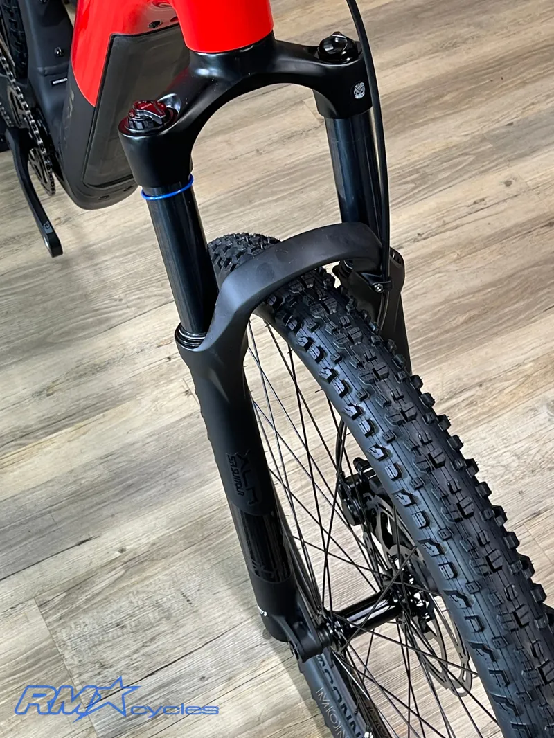 Trek Powerfly+ 4 27.5 Electric Mountain Bike in Gloss Radioactive Red/Matte-4