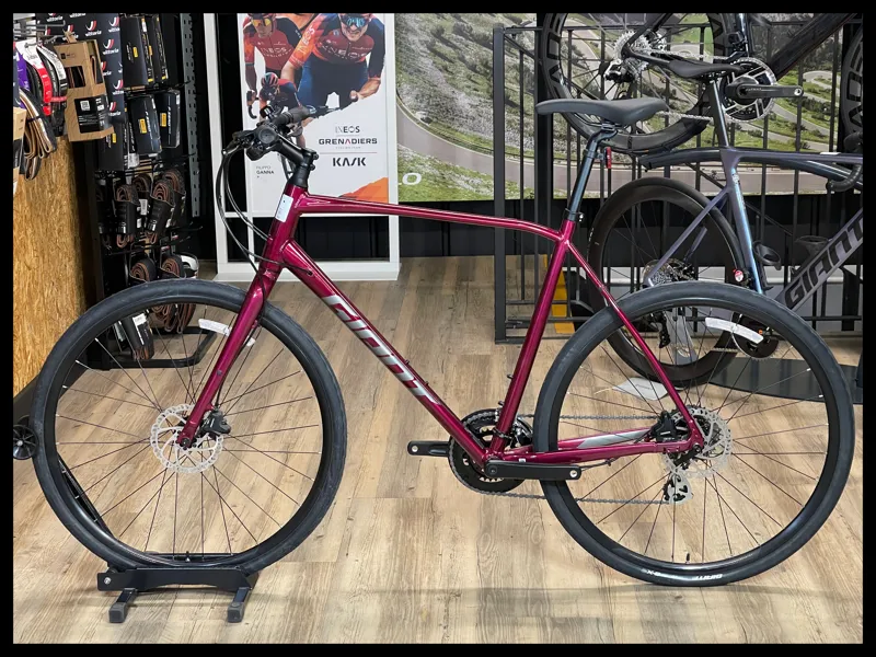 2021 Giant Escape 2 Disc Hybrid Bike in Red-1