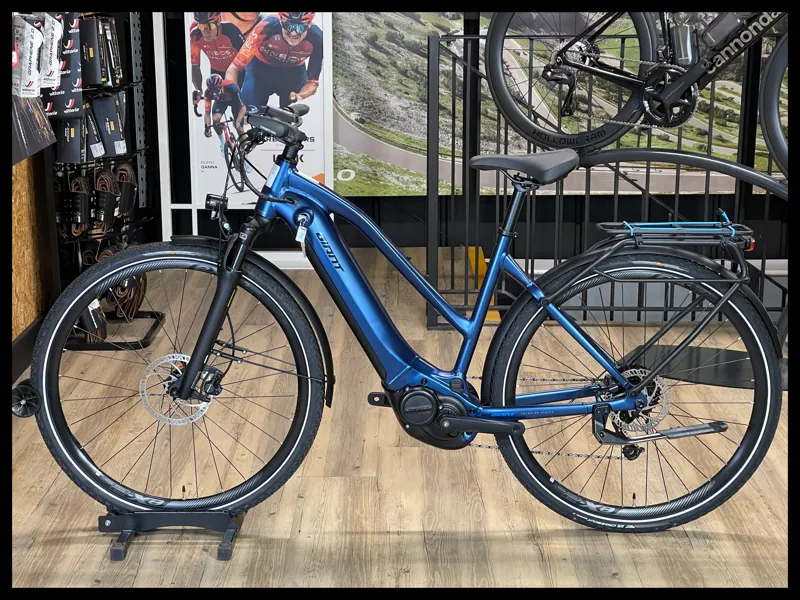 2022 Giant Explore E+ 2 Stagger Frame Trekking eBike in Metallic Navy-1