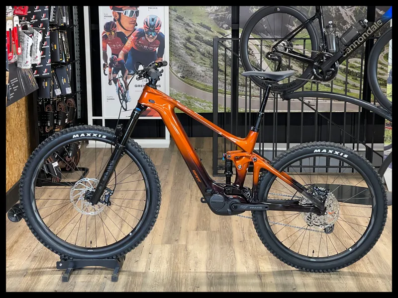 Giant Trance X Advanced E+ EL 2 25km/H Electric Mountain Bike in Amber Glow/Cordovan-1