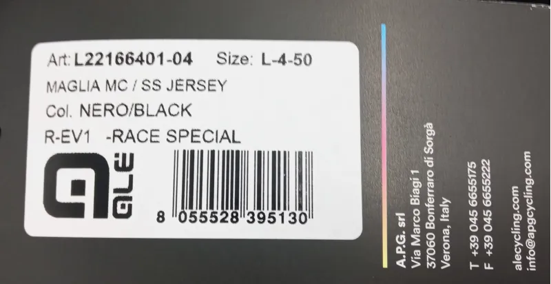 Ale Maglia MC Race Special Short Sleeve Jersey Black R-EV1-2