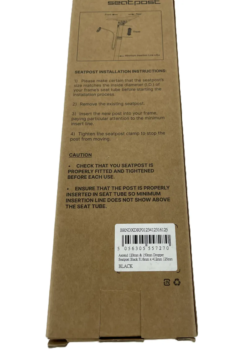 Brand X Acsend Dropper Post 120mm 150mm 31.6x412mm-2