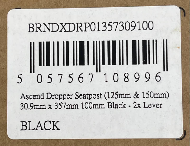 Brand X Ascend II XL Dropper post Black 30.9mm x 357mm 100mm Internal-1