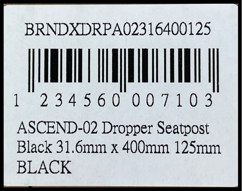 Brand X Ascend Dropper Seat Post Black 31.6mm x 400mm 125 mm Drop-7