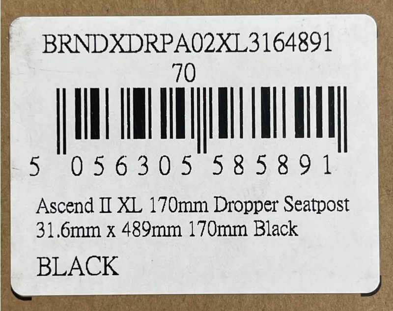 Brand X Ascend II XL Dropper Post Black 31.6mm x 489mm 170 mm-1