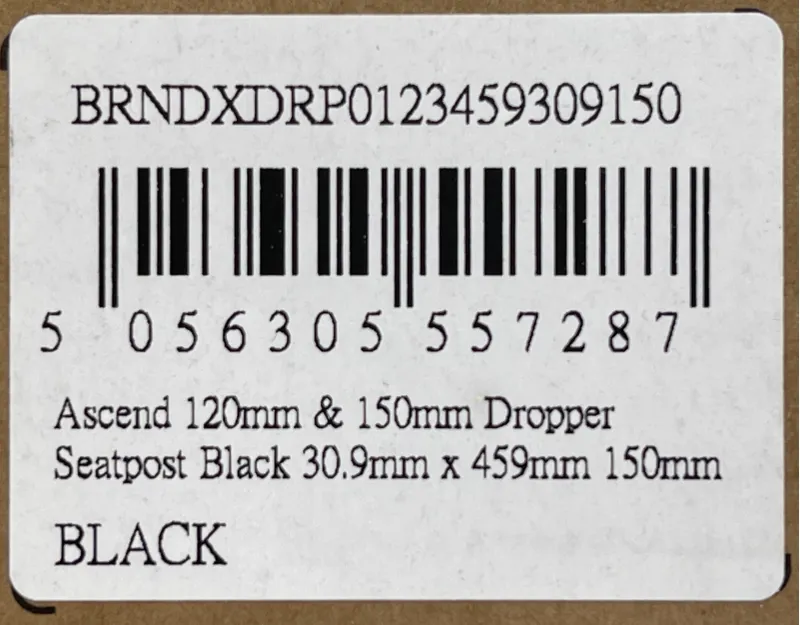 Brand X Ascend Dropper Post Black 30.9mm x 459mm 150 mm Internal-1