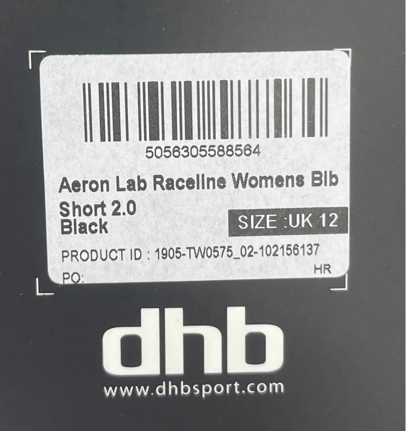 DHB Aeron Lab Raceline Womens Bib short 2.0 Size 12 Black-2