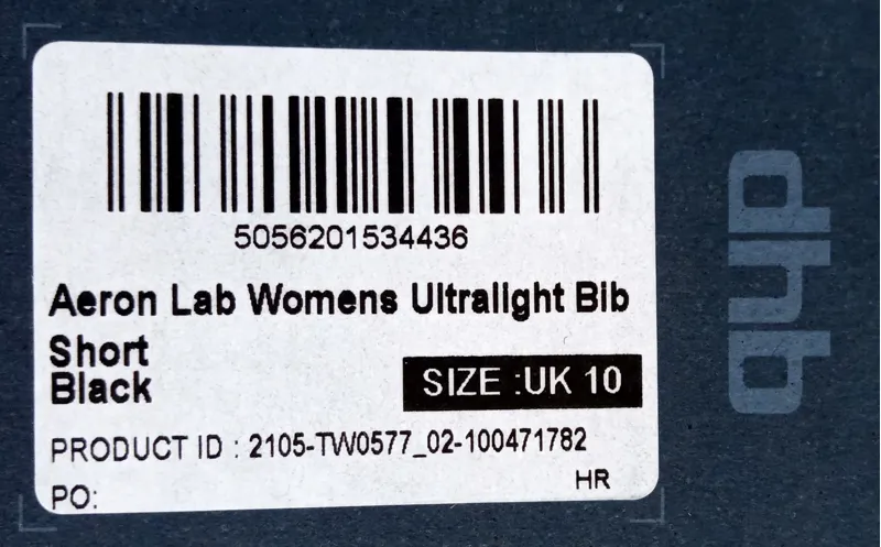 DHB Aeron Lab womens Ultralight Bib Short Size 10 Black-2