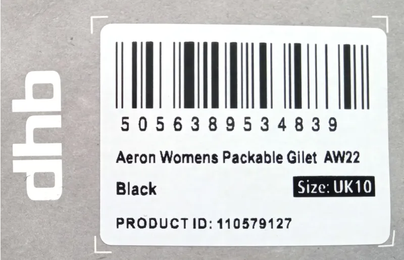 DHB Aeron Womens Packable Gilet AW22 Black UK 12-2