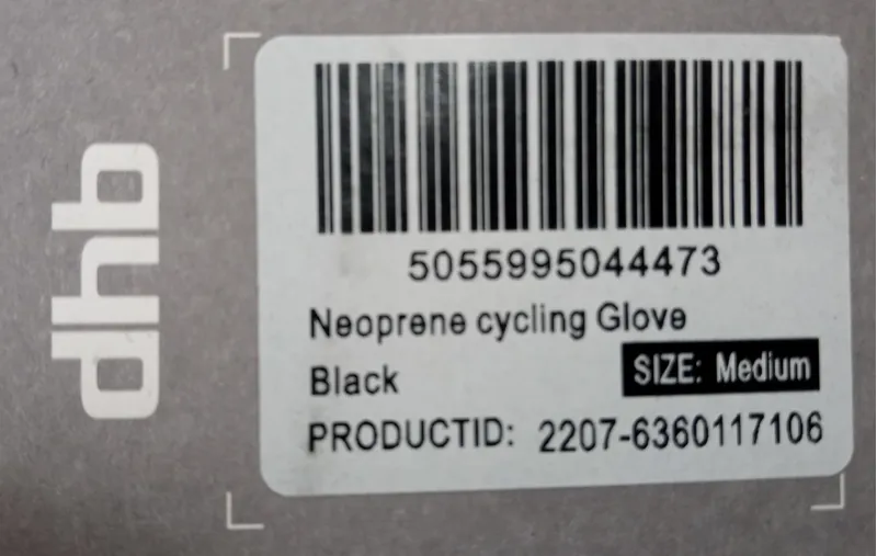 DHB Neoprene Cycling Gloves Size Medium Black-2