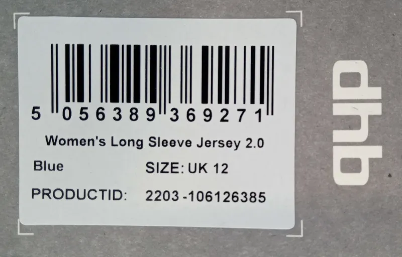 DHB Womens Long Sleeve Jersey 2.0 Size 12 Blue-1