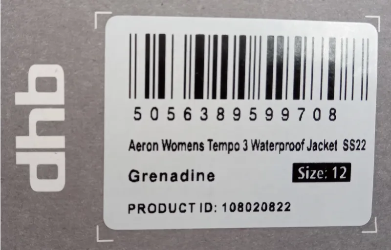 DHB Aeron Womens Tempo 3 Waterproof Jacket Size 12 Grenadine-3