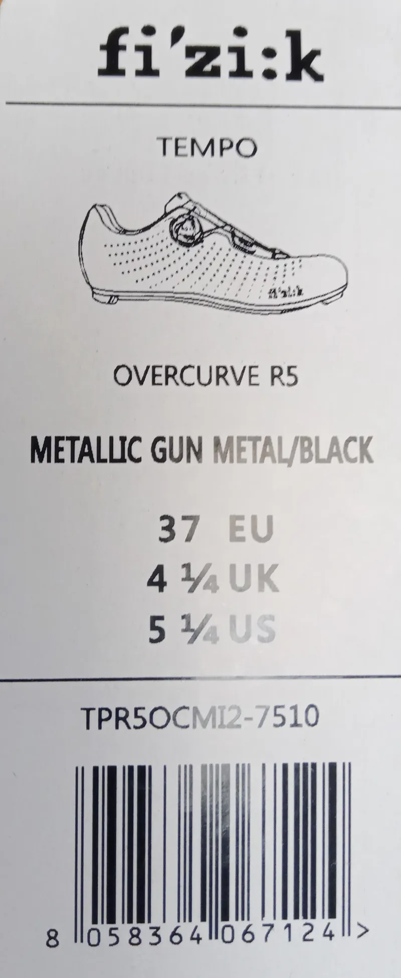 Fizik Tempo Overcurve R5 Mettalic Gun Metal/Black EU 37-4