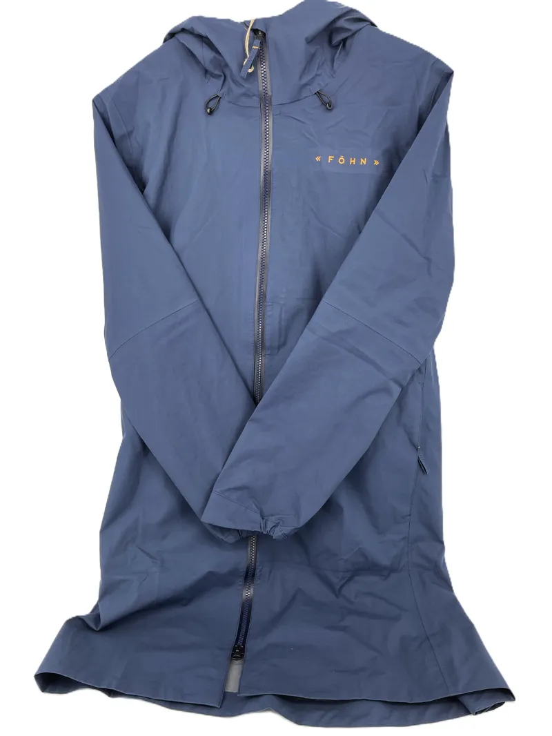 Fohn Longline Waterproof Jacket Size 14 Womens Mood indigo