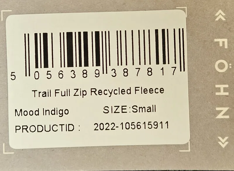 Fohn Mens Trail Full Zip Recycled Fleece Blue Small-2