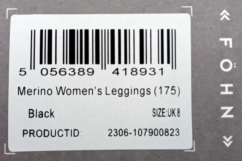 Fohn Merino Leggings M175 Womens UK 8 Black-3