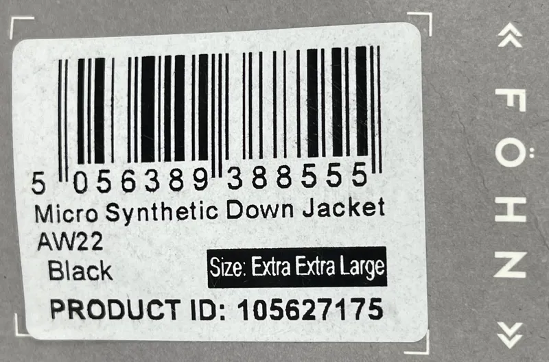 Fohn Micro Synthetic Down Jacket AW22 Size XXL Black-1