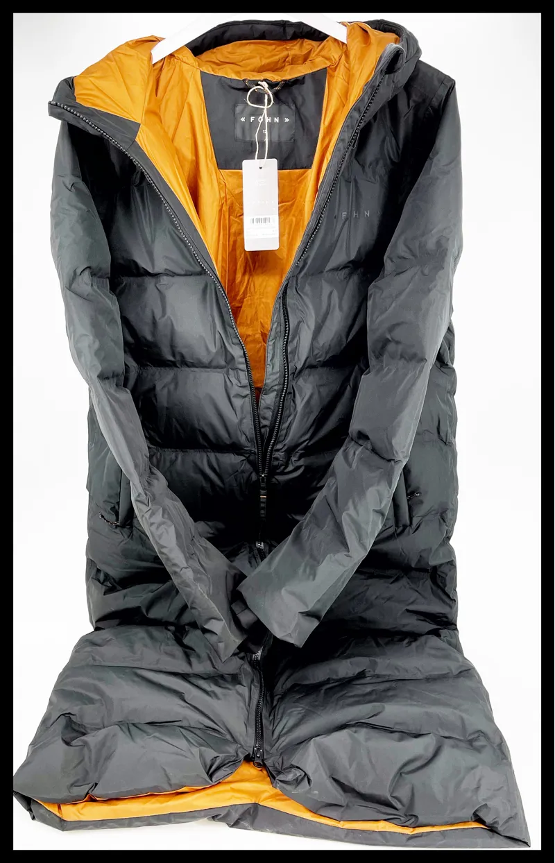 Fohn Womens Longline Bonded Down Jacket Black UK 6