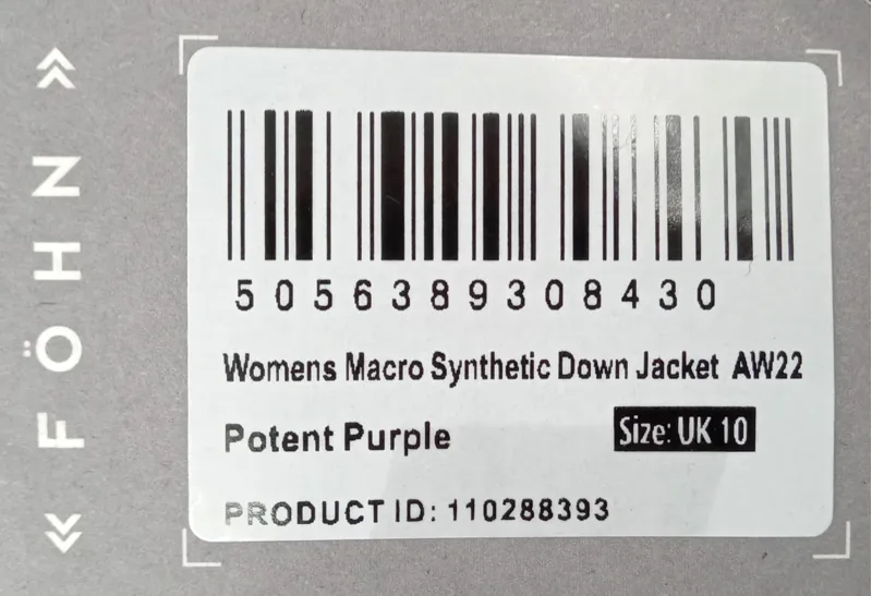 Fohn Womens Macro Synthetic Down Jacket AW22 Purple UK 10-2