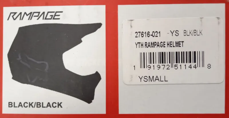 Fox Racing Rampage MTB Helmet Black Youth Small-4