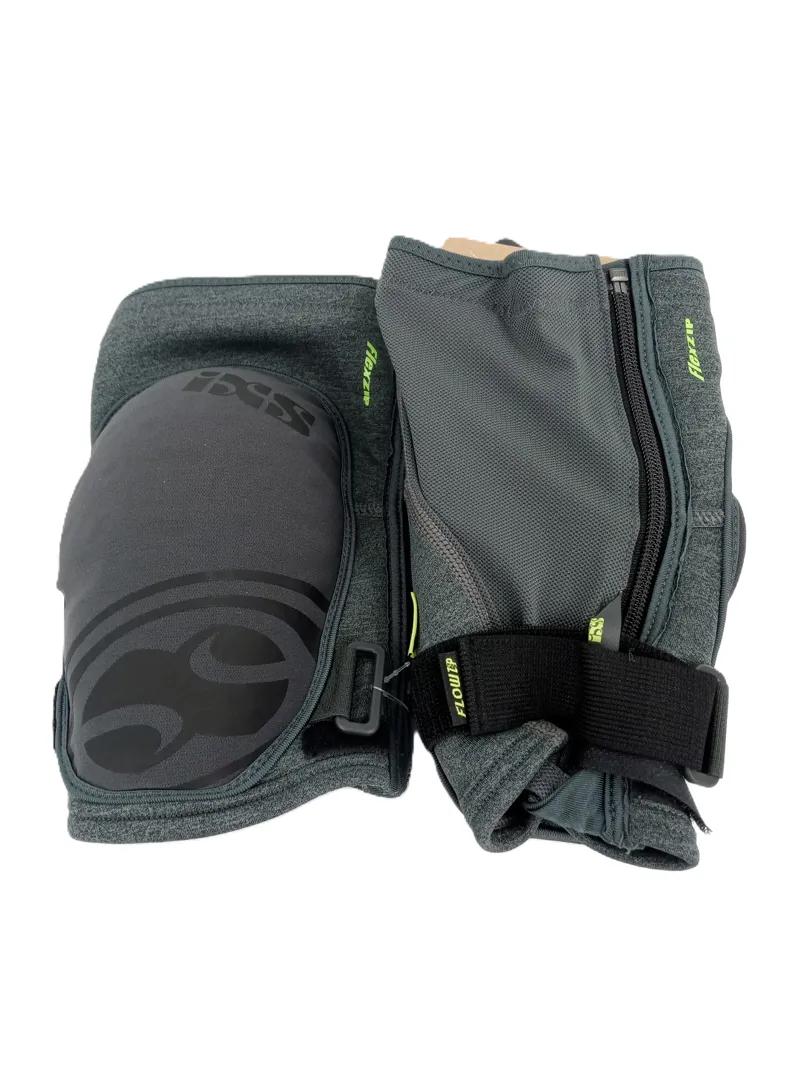 IXS Flow Zip Knee Guards Grey Unisex Small-2