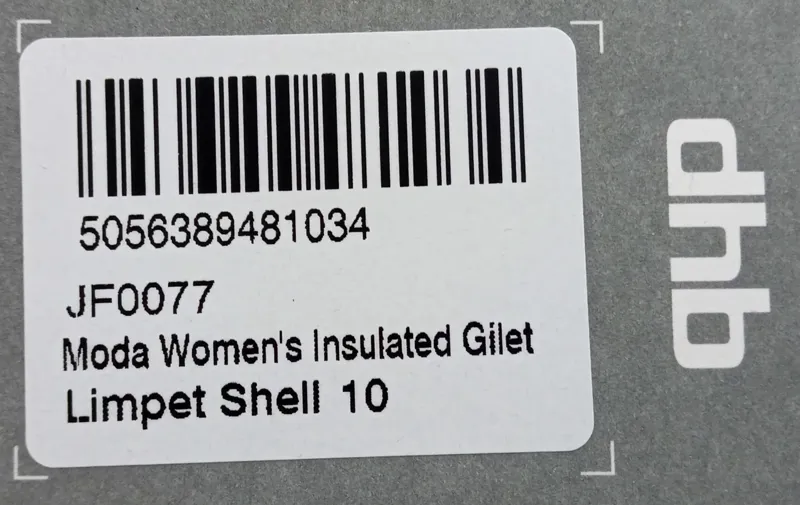 DHB Moda Womens Insulated Gilet Limpet Shell UK 10-2