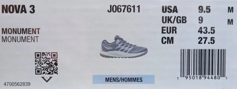 Merrell Nova 3 Mens Shoes Size 9.5 Monument-3