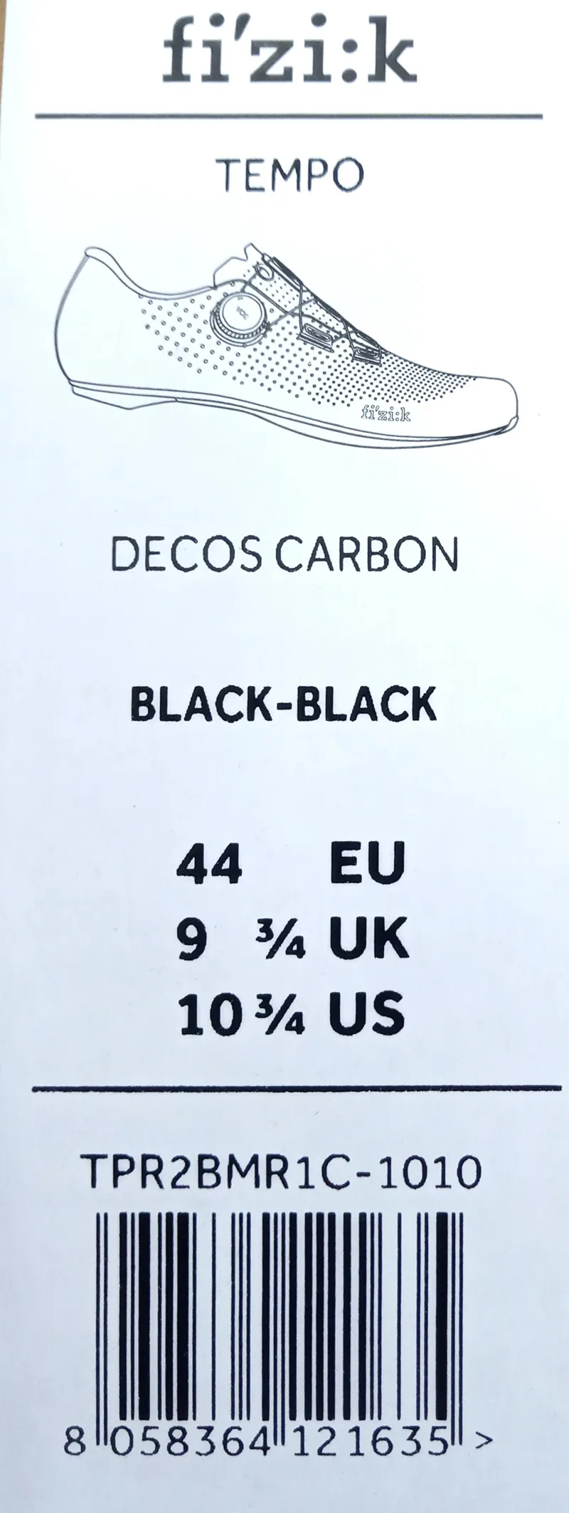 Fizik Tempo Decos Carbon Road Shoes Size 44 Black Black-3