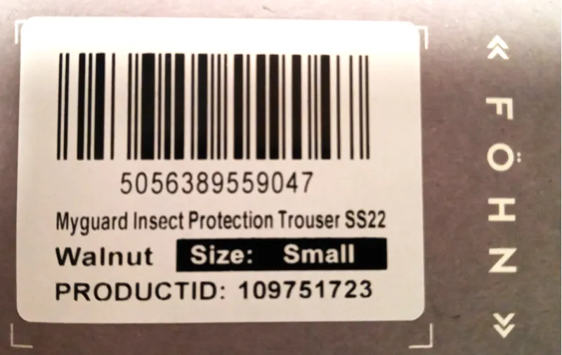 Fohn Myguard Insect Protection Trouser SS22 Size Small Walnut-2