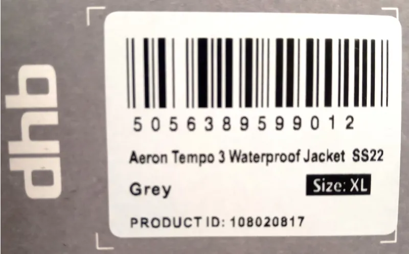 DHB Aeron Tempo 3 Waterproof Jacket Size XL Grey-2