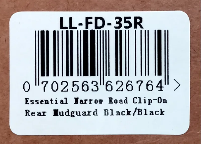 Lifeline Essential Narrow Clip on Mudguard Black-2