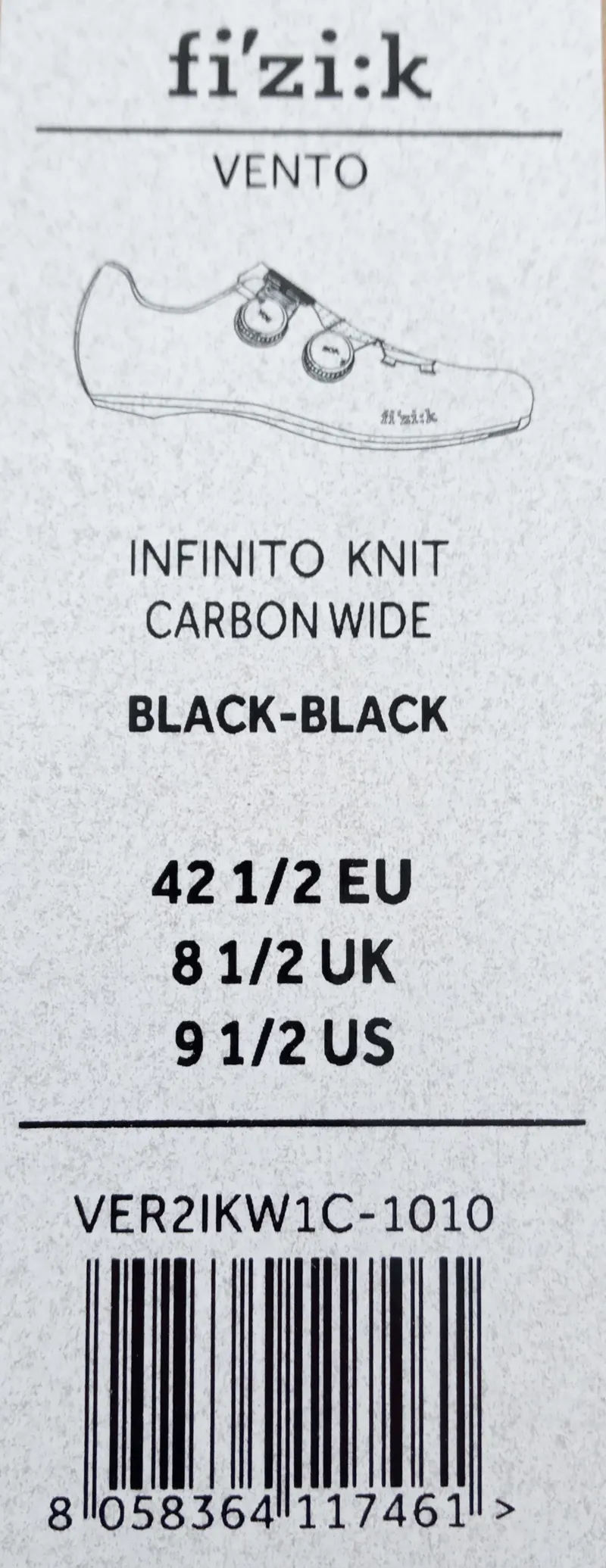Fizik Vento Infinito Knit Carbon Wide Size 8.5 Black Black-3