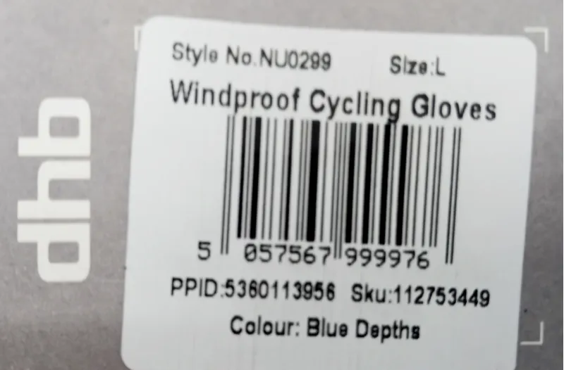 DHB Windproof Cycling Gloves Size Large Blue Depths-2