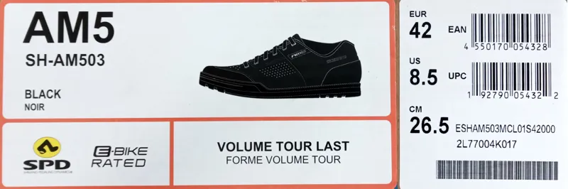 Shimano AM5 SH-AM503 Cycling Shoes Size 42 Black-3