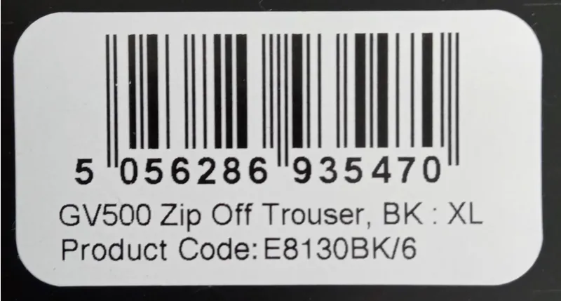 Endura GV500 Zip Off Trouser Size XL Black-2
