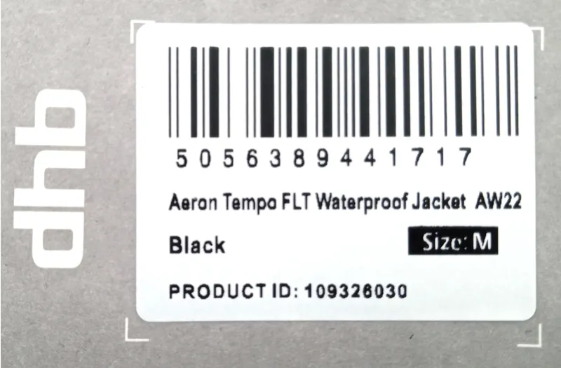 DHB Aeron Tempo FLT Waterproof Jacket AW22 Size Medium Black-2