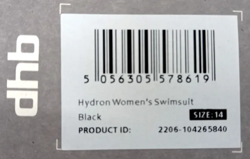 DHB Hydron Womens Swimsuit Size 14 Black-2