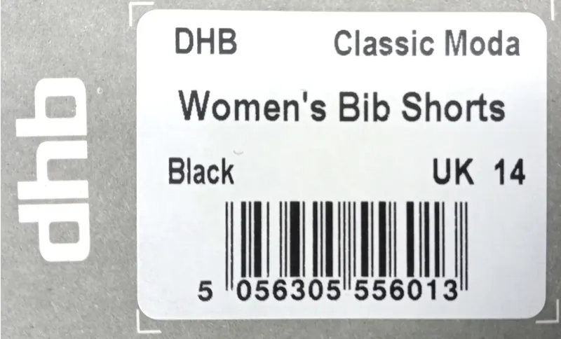 DHB Moda Classic Womens Bibshorts Size 14 Black-2