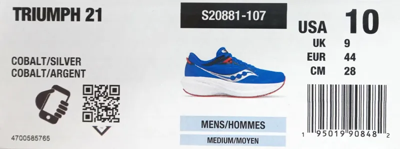 Saucony Triumph Running Shoe Size 44 Cobalt Silver-3