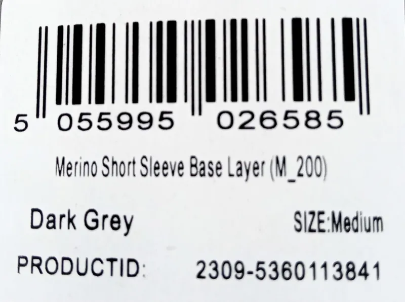 DHB Merino Long Sleeve Baselayer M200 M Mens Dark Grey-2